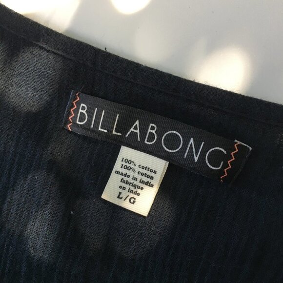 Billabong  see through  black boho long sleeve blouse - Picture 12 of 13